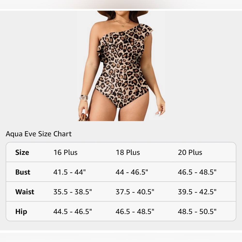 Aqua Eve Plus Size Bathing Suits One Piece, One Shoulder Ruffle Tummy Control - Picture 7 of 8